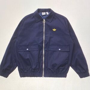 adidas originals Navy Track Jacket with Yellow Trefoil L